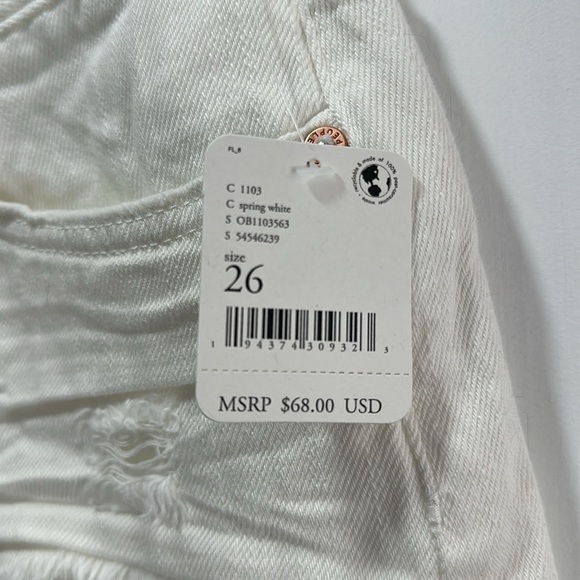 NWT Free People We The Free Living Good Vibrations White Denim Cutoff Shorts - Picture 8 of 11